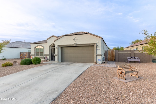 view of front of house with a garage