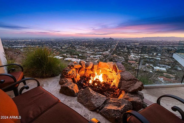 exterior space with an outdoor fire pit