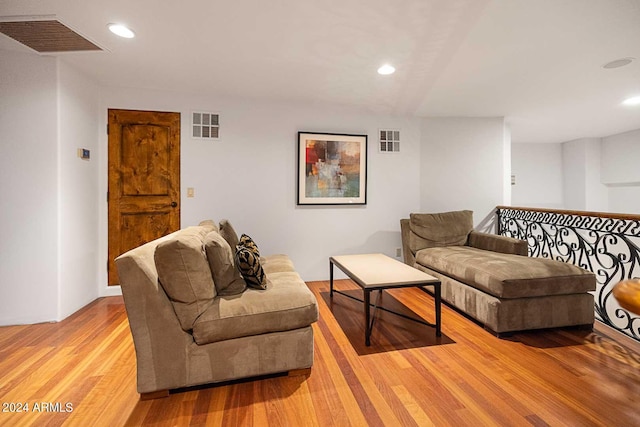 living room featuring light hardwood / wood-style flooring