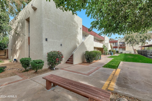 exterior space featuring a yard