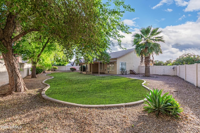 view of yard with a patio area