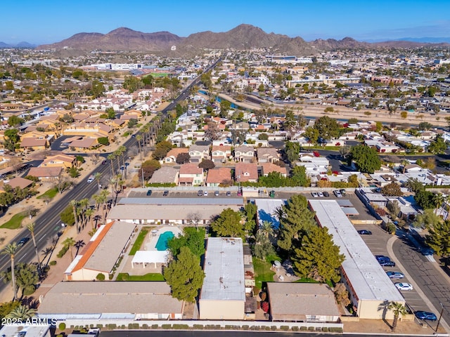 aerial view featuring a mountain view