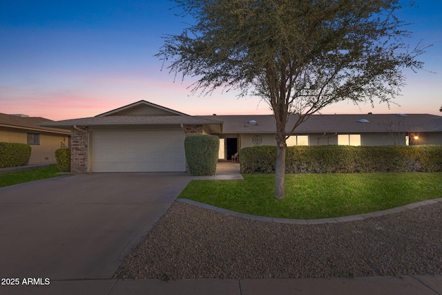 ranch-style home with a garage