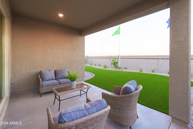 view of patio featuring an outdoor living space