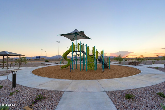 view of playground at dusk