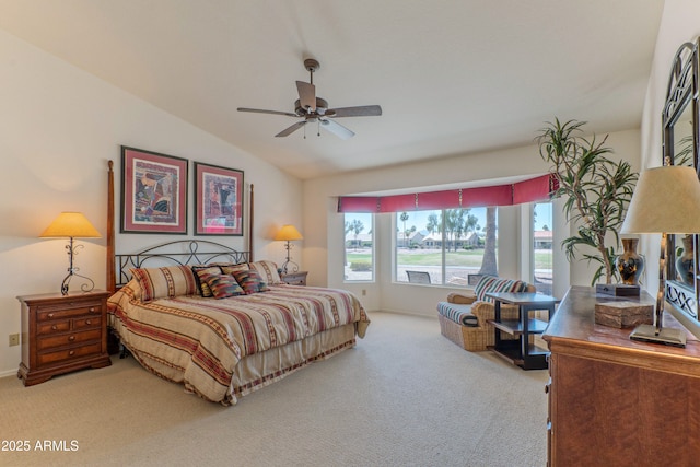 15371 W Piccadilly Rd, Goodyear, AZ 85395 - carpeted bedroom featuring vaulted ceiling and a ceiling fan