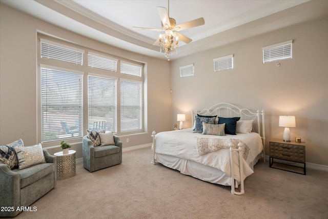 8597 E Arroyo Seco Rd, Scottsdale, AZ 85266 - bedroom featuring multiple windows, carpet floors, and crown molding