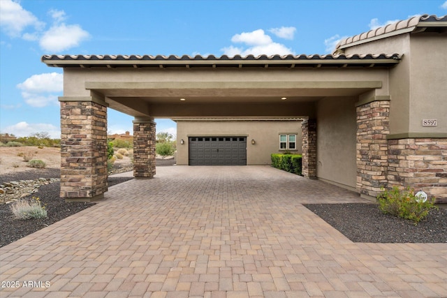 8597 E Arroyo Seco Rd, Scottsdale, AZ 85266 - exterior space featuring decorative driveway