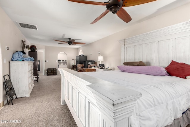 5484 E 36th Ave, Apache Junction, AZ 85119 - bedroom with light carpet and a ceiling fan