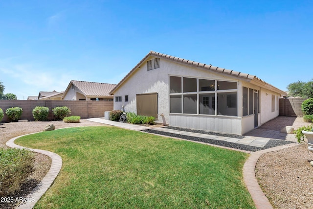 625 W Douglas Ave, Gilbert, AZ 85233 - rear view of house featuring stucco siding, a fenced backyard, and a tile roof