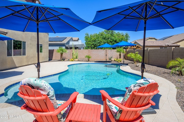 3247 E Creosote Ln, Gilbert, AZ 85298 - view of swimming pool with a fenced backyard and a patio area