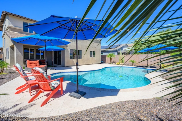 3247 E Creosote Ln, Gilbert, AZ 85298 - view of swimming pool with a fenced backyard and a patio
