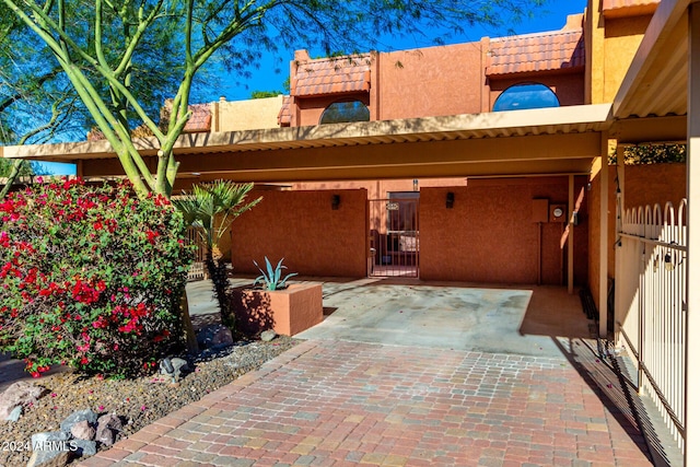 view of patio with a carport