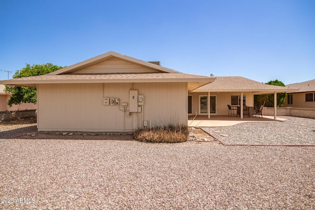 rear view of property with a patio area