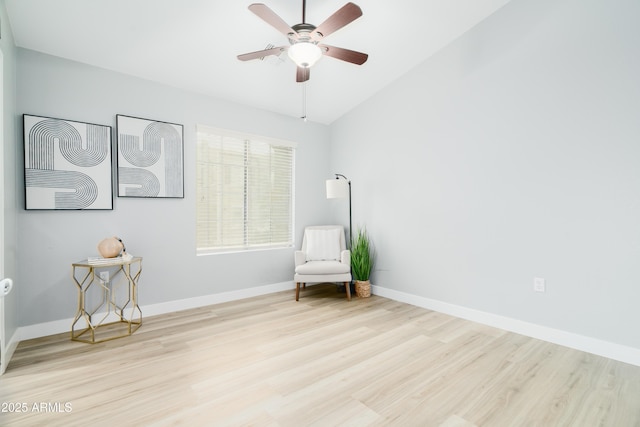 2402 E 5th St Unit 1498, Tempe, AZ 85288 - unfurnished room with wood finished floors, lofted ceiling, ceiling fan, and baseboards