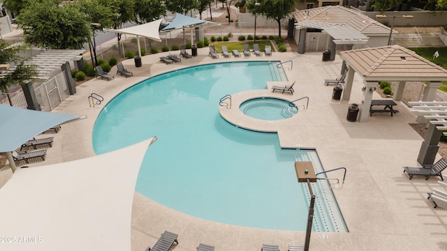 2402 E 5th St Unit 1498, Tempe, AZ 85288 - community pool with a hot tub, fence, a patio, and a gazebo