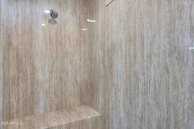 interior details featuring a shower