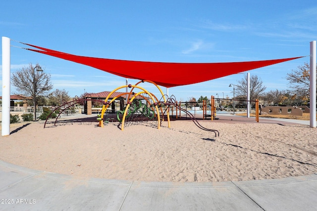 view of playground with volleyball court