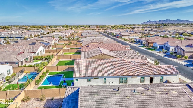 2228 E Isaiah Ave, Gilbert, AZ 85298 - aerial view of residential area with a pool area and a mountainous background