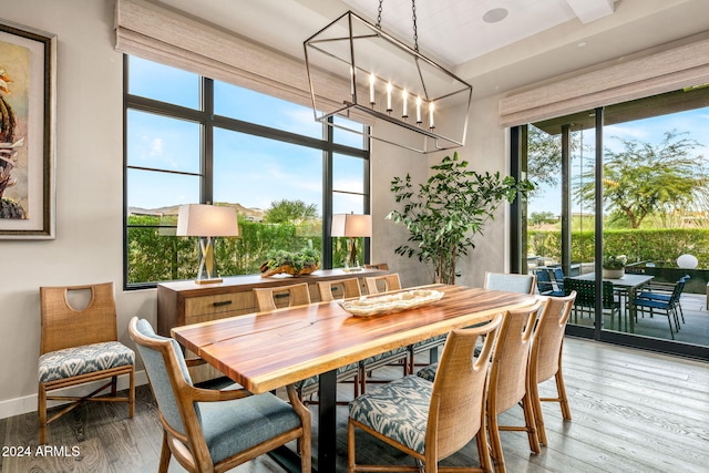 dining area featuring hardwood / wood-style flooring