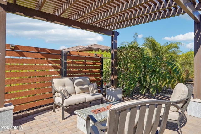 30342 N 130th Dr, Peoria, AZ 85383 - view of patio with an outdoor hangout area and a pergola