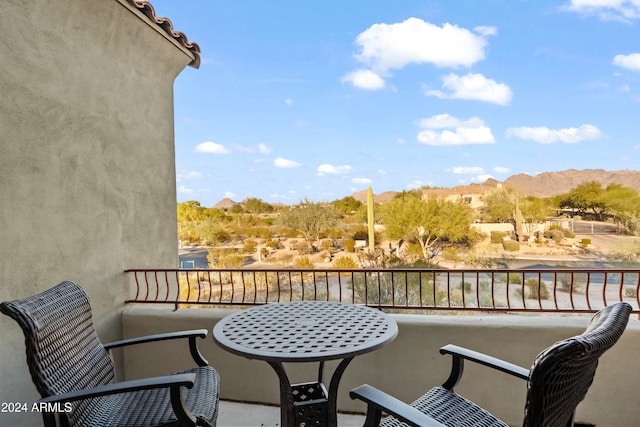 balcony with a mountain view