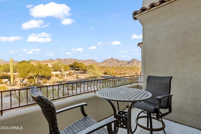 balcony with a mountain view