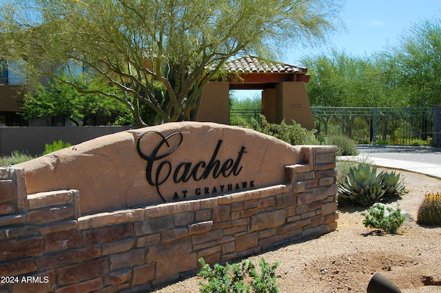 view of community sign