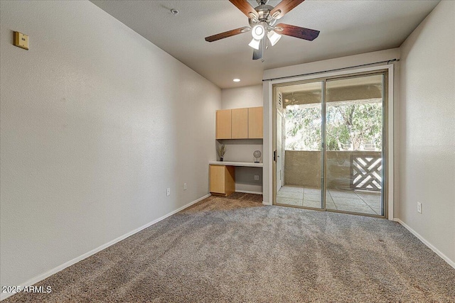 29606 N Tatum Blvd N Unit 265, Cave Creek, AZ 85331 - unfurnished bedroom with access to outside, light carpet, and ceiling fan