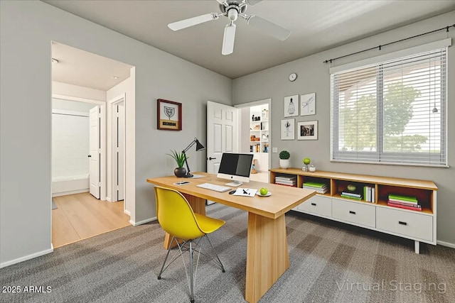 29606 N Tatum Blvd N Unit 265, Cave Creek, AZ 85331 - carpeted home office with baseboards and a ceiling fan