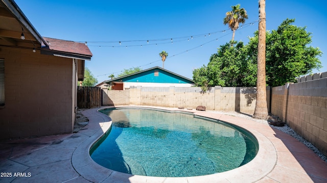 view of pool featuring a fenced in pool and a fenced backyard