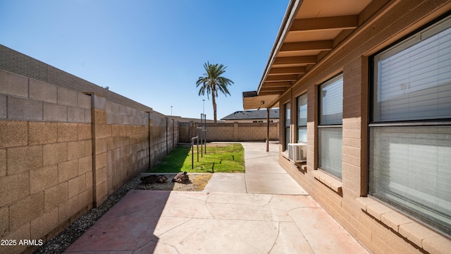 view of patio featuring a fenced backyard