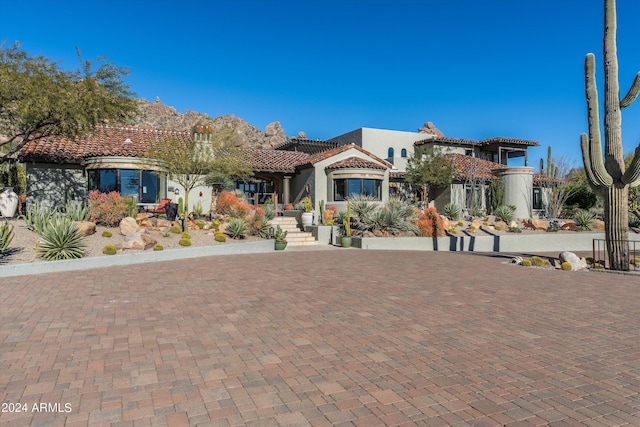 6616 E El Sendero Rd, Carefree, AZ 85377 - view of front of home with a tile roof and stucco siding