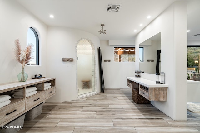 bathroom with a wealth of natural light and vanity