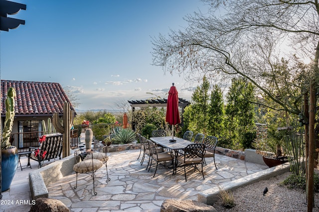 view of patio with a pergola