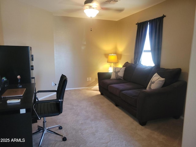 1769 E Jacob St, San Tan Valley, AZ 85140 - office featuring a ceiling fan, carpet flooring, and baseboards