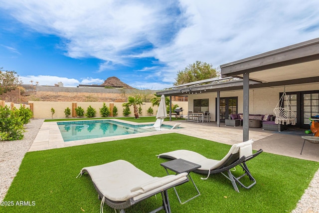 2033 E Janice Way, Phoenix, AZ 85022 - view of pool with a patio, an outdoor hangout area, and french doors