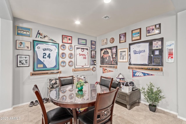 view of tiled dining area