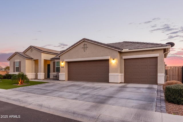 view of front of house featuring a garage