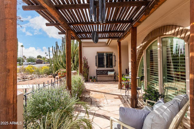 view of patio with a pergola