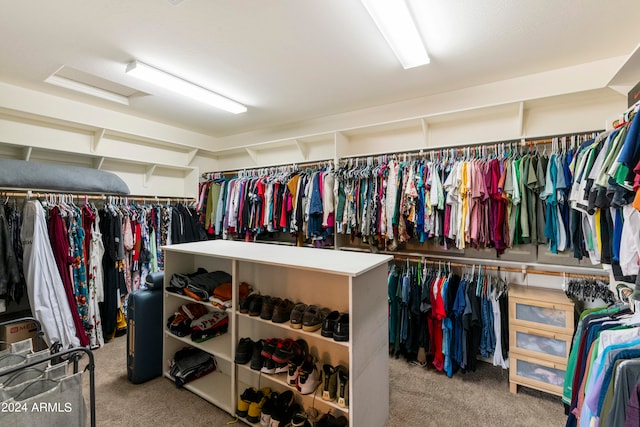 spacious closet with carpet flooring