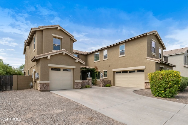 view of front of house with a garage