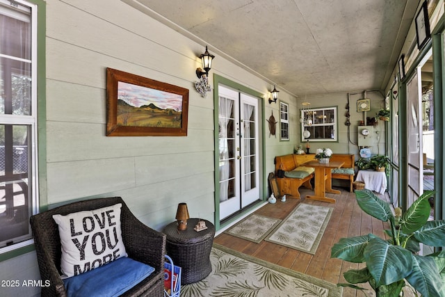 sunroom with french doors