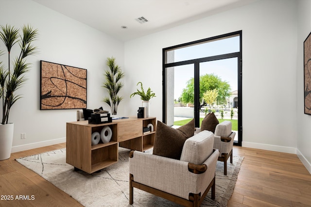 6584 E Gold Dust Ave, Paradise Valley, AZ 85253 - office area featuring light wood-type flooring, visible vents, and baseboards