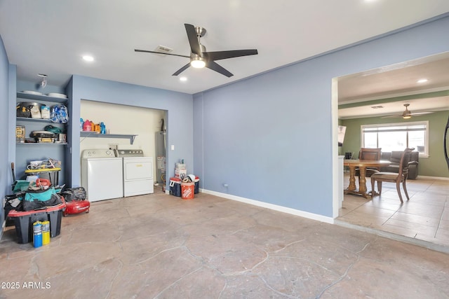 2823 W Banff Ln, Phoenix, AZ 85053 - interior space with ceiling fan, independent washer and dryer, and water heater