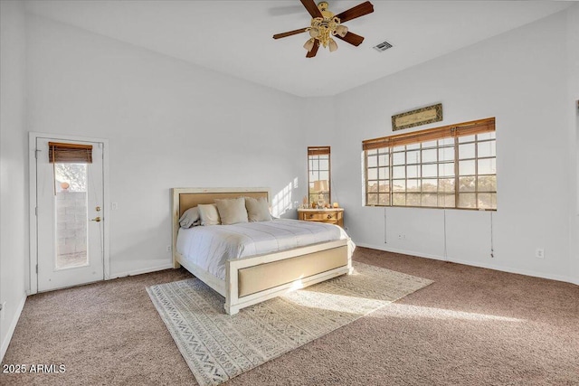 9183 W Shamel Ash Rd, Peoria, AZ 85383 - carpeted bedroom featuring ceiling fan and a high ceiling