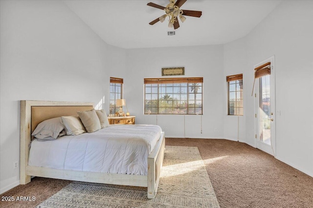9183 W Shamel Ash Rd, Peoria, AZ 85383 - bedroom featuring carpet flooring, a high ceiling, and a ceiling fan