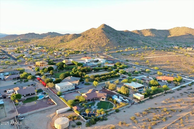 9183 W Shamel Ash Rd, Peoria, AZ 85383 - aerial view of property's location with a mountain backdrop and nearby suburban area