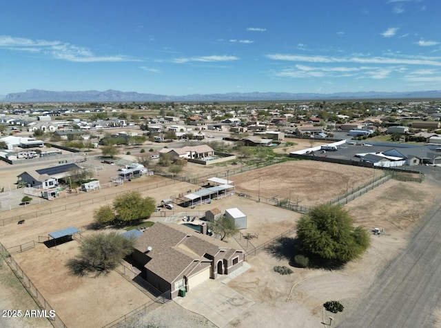 birds eye view of property featuring a residential view and a mountain view