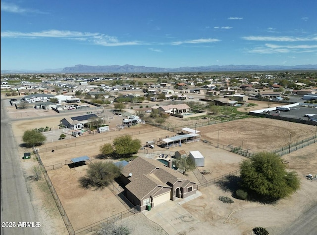 aerial view with a residential view and a mountain view